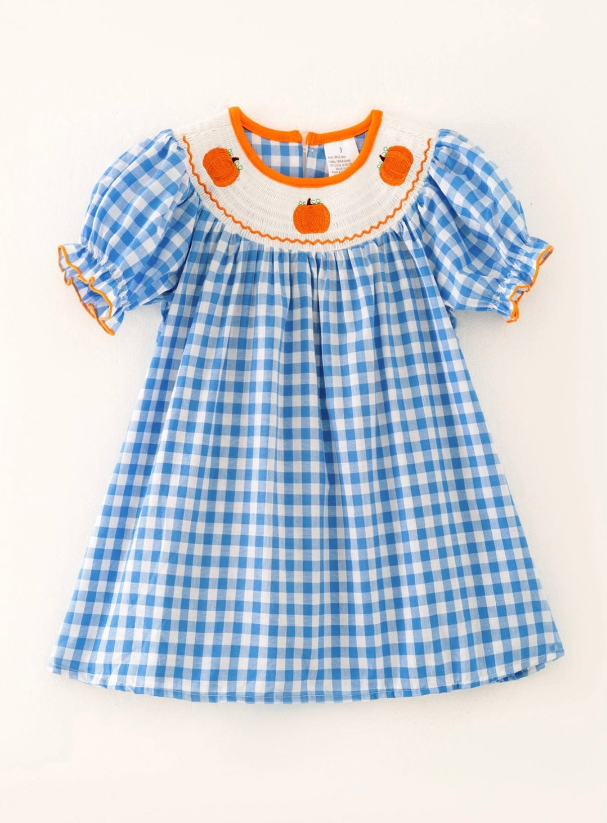 Pumpkin Blue Checkered Dress