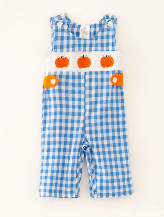 Blue Plaid Romper