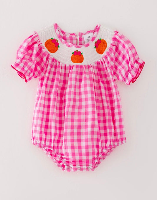 Pink Checkered Romper