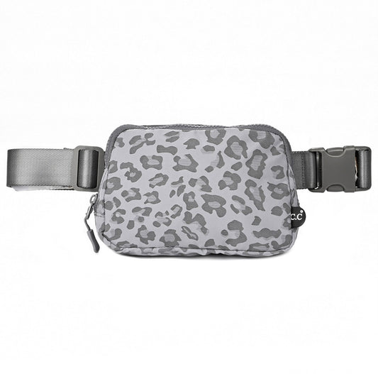 Grey Leopard Fanny Belt Bag