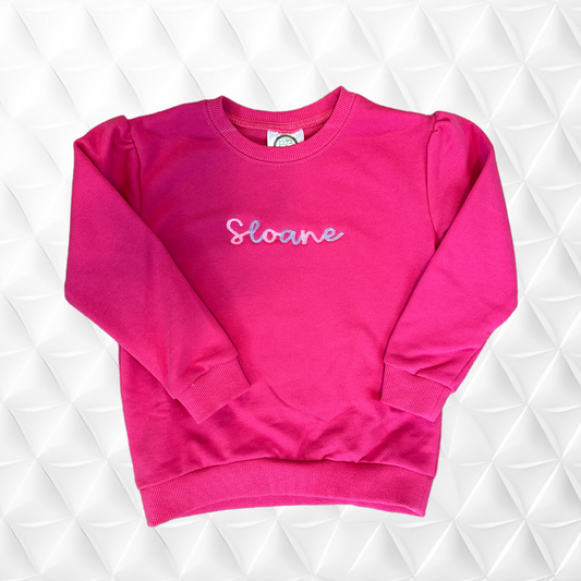 Pink Puff sleeve Sweatshirt