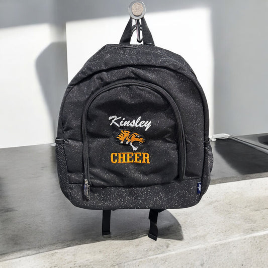 Black glitter backpack