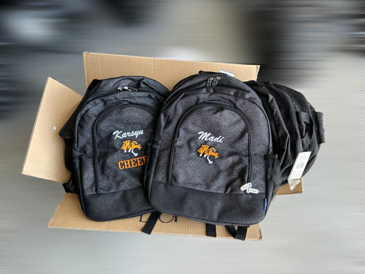 Black glitter backpack