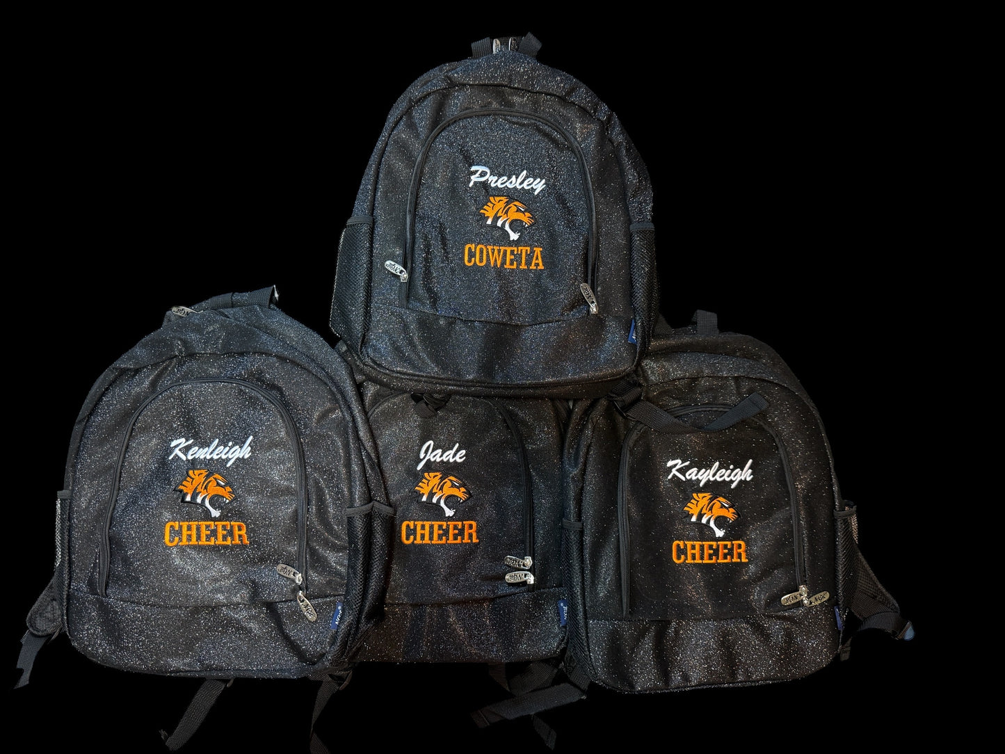 Black glitter backpack