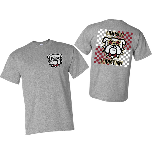 Checkered Bulldog Mascot