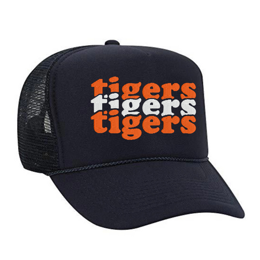 Tigers stacked trucker hat