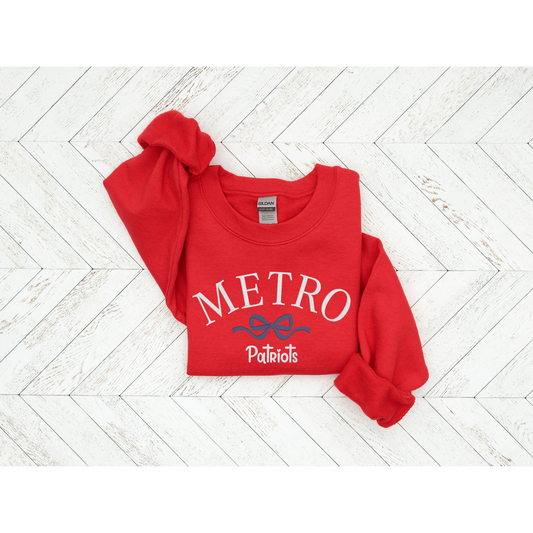 Metro bow embroidery sweatshirt